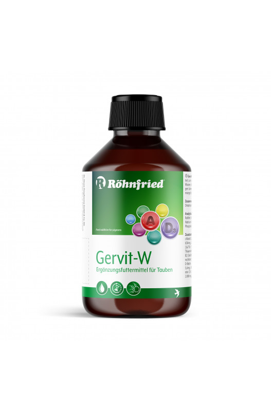 Röhnfried Gervit-W Multivitaminico Per Piccioni - 500 Ml, Integratore Vitaminico In Acqua, Per Allevamento, Muta E Gare